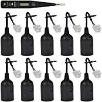 Los mejores  - QLOUNI Juego de 10pcs Portalámparas Adaptador de Bombillas E27 (φ38 x H50mm) Lámpara Convertidor de la Bombilla con un…